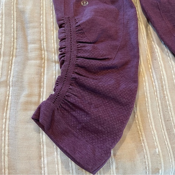 Lululemon In The Flow Crop II Leggings Heathered Berry Yum Yum Purple 2 W6B41S - Picture 5 of 8
